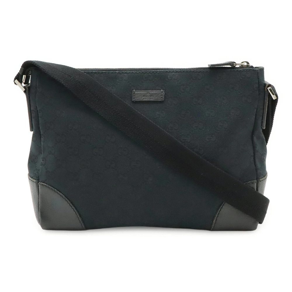 Gucci GG Canvas Messenger Crossbody Leather Black